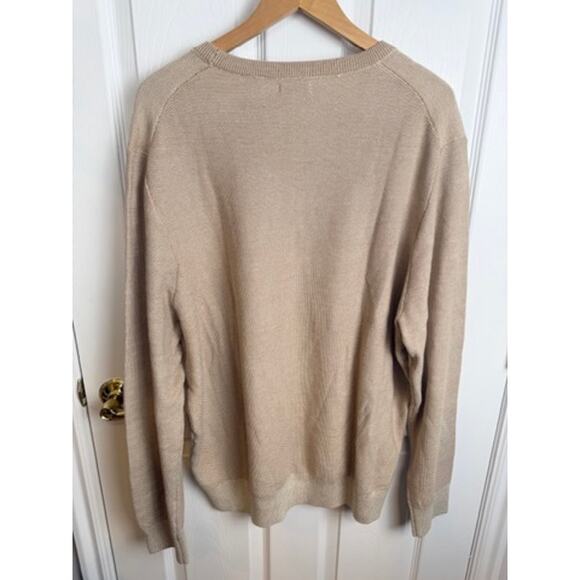 IZOD Crewneck Knit Sweater Beige XXL Normcore Preppy Classic Everyday Layering - Picture 8 of 8